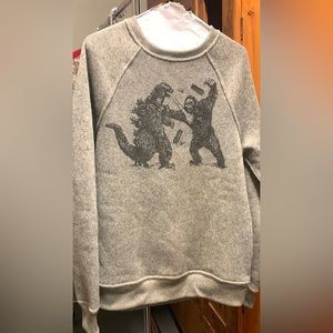 New Lucky Brand King Kong Vs Lizard sweatshirt L